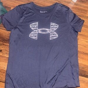 Under Armour Navy Performance Tee with White Logo